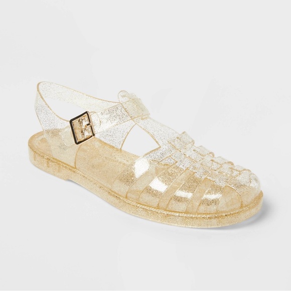 Women’s Poppy Ankle Strap Glitter Jelly Sandals - Wild Fable. - Picture 1 of 6